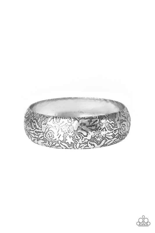 Garden Villa - Silver Bangle Bracelet - Princess Glam Shop