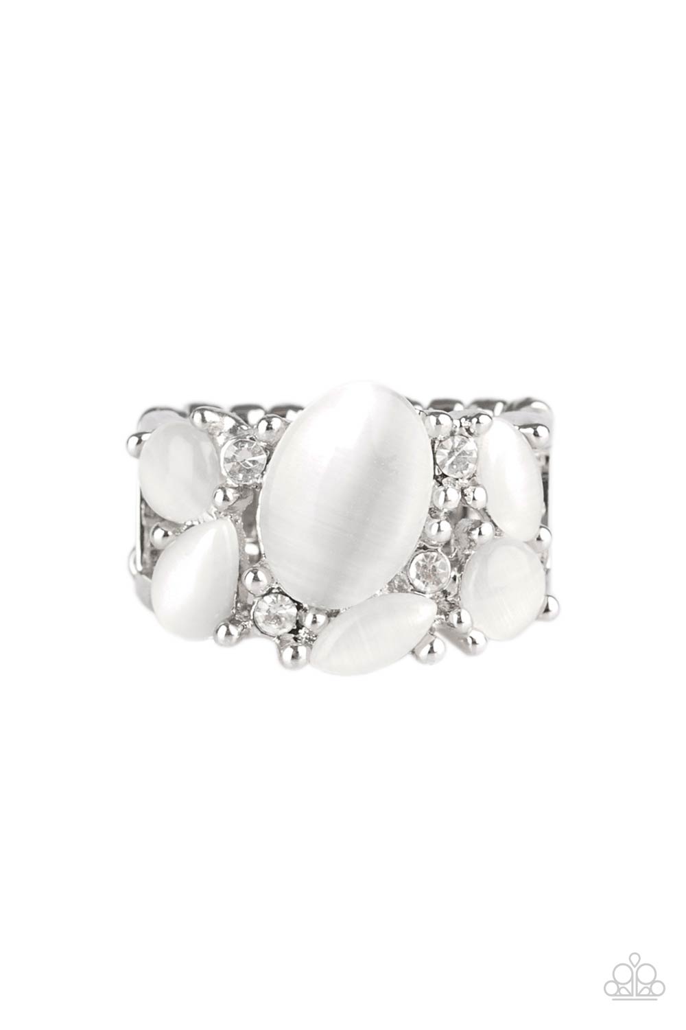 Modern Moonwalk - White Ring - Princess Glam Shop