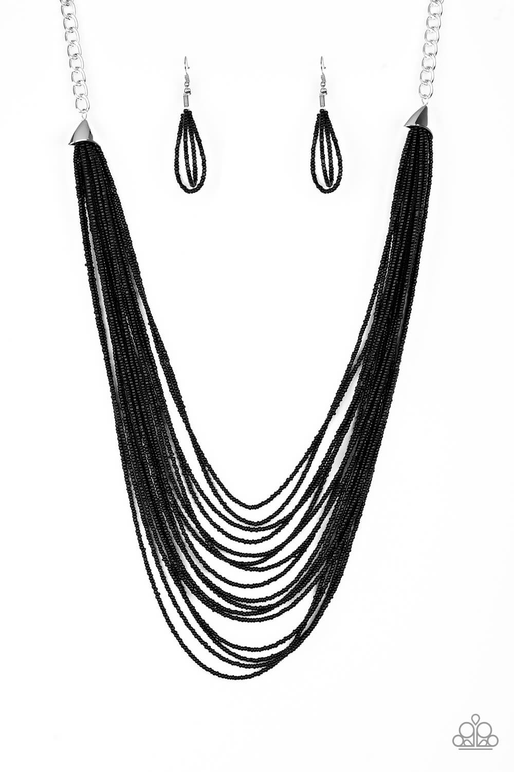 Peacefully Pacific - Black Necklace Set - Princess Glam Shop