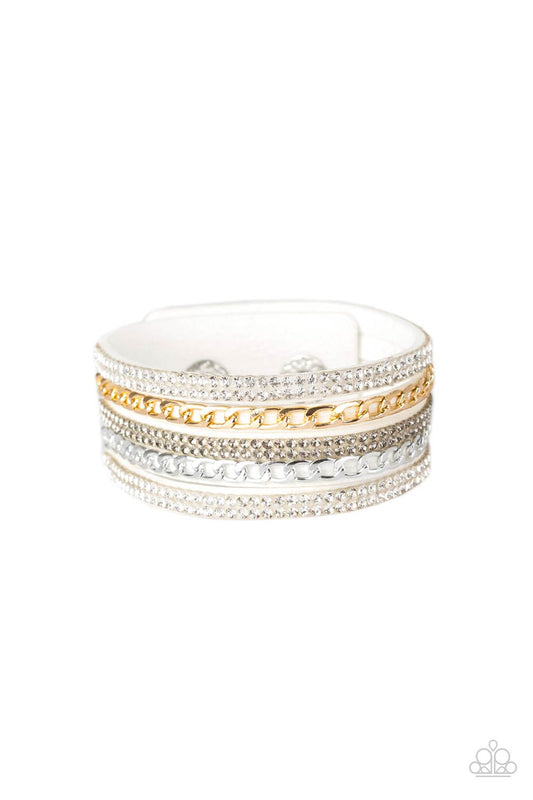 Fashion Fiend - White Snap Bracelet - Princess Glam Shop