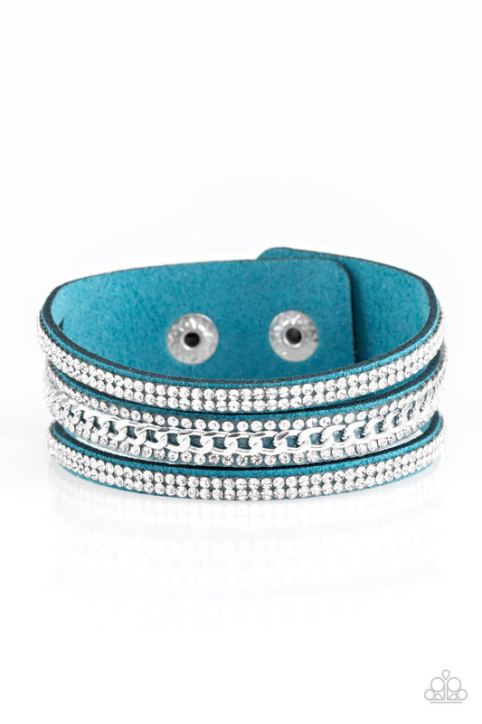 Rollin In Rhinestones - Blue Bracelet - Princess Glam Shop