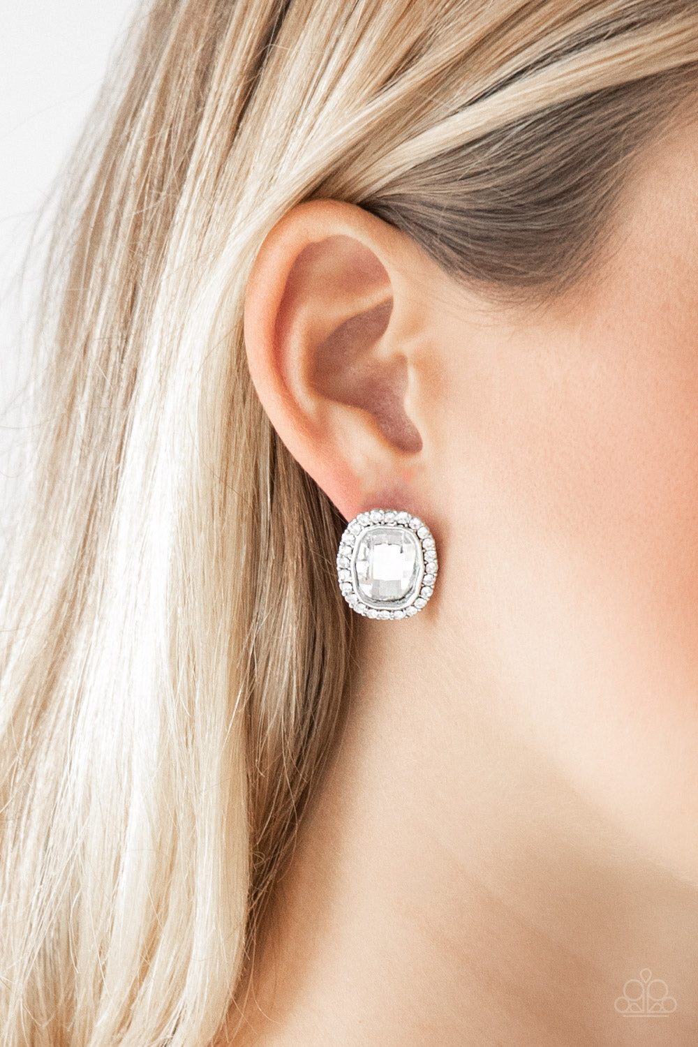 The Modern Monroe - White Earrings - Princess Glam Shop