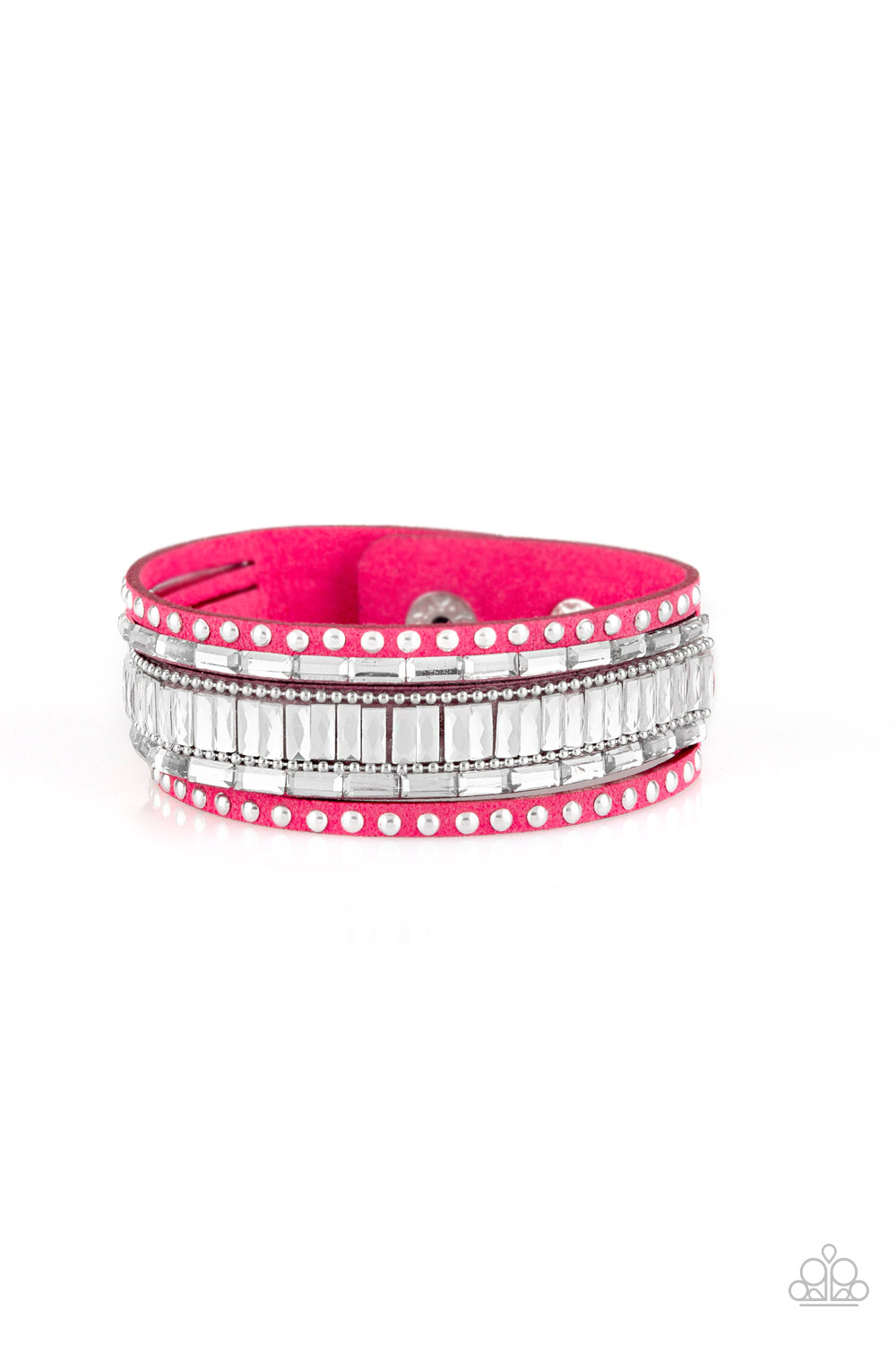 Rock Star Rocker - Pink Snap Wrap Bracelet - Princess Glam Shop