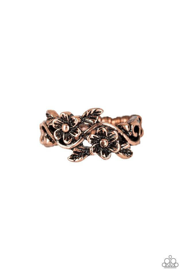 Stop and Smell The Flowers - Copper Ring - Princess Glam Shop