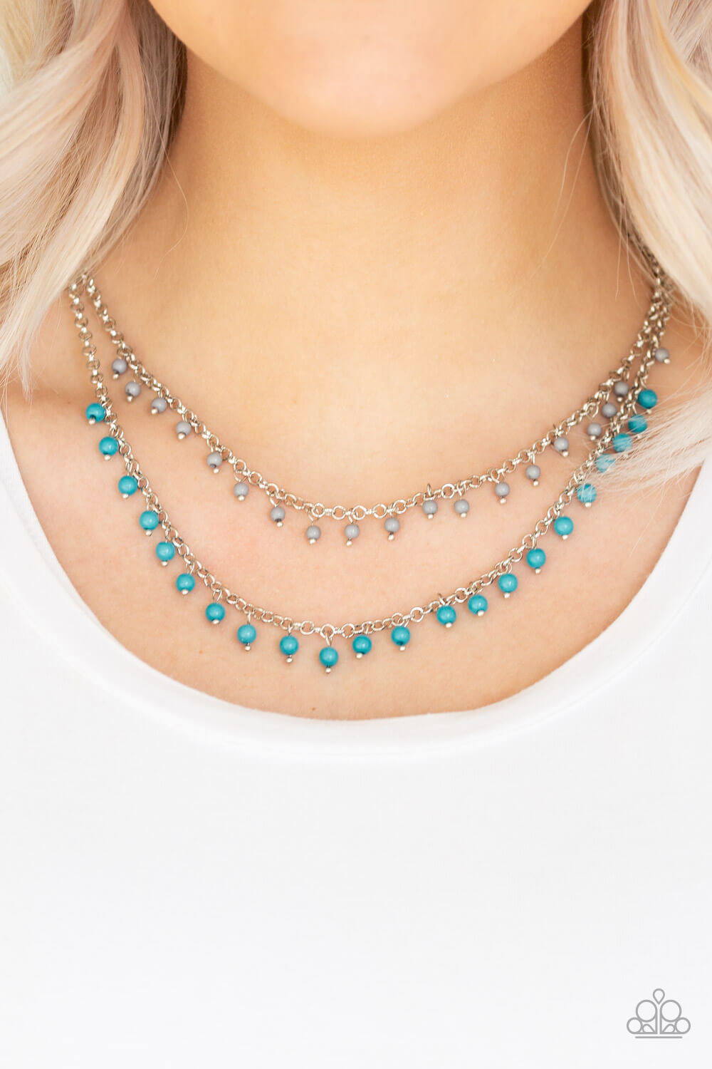 Dainty Distraction - Blue Necklace Set - Princess Glam Shop