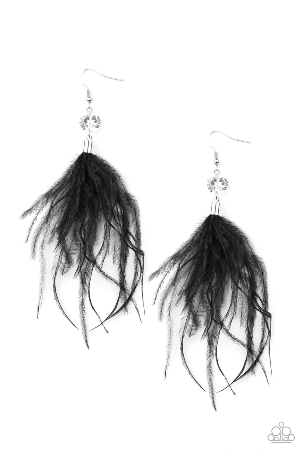 Feathered Flamboyance - Black Earrings - Princess Glam Shop