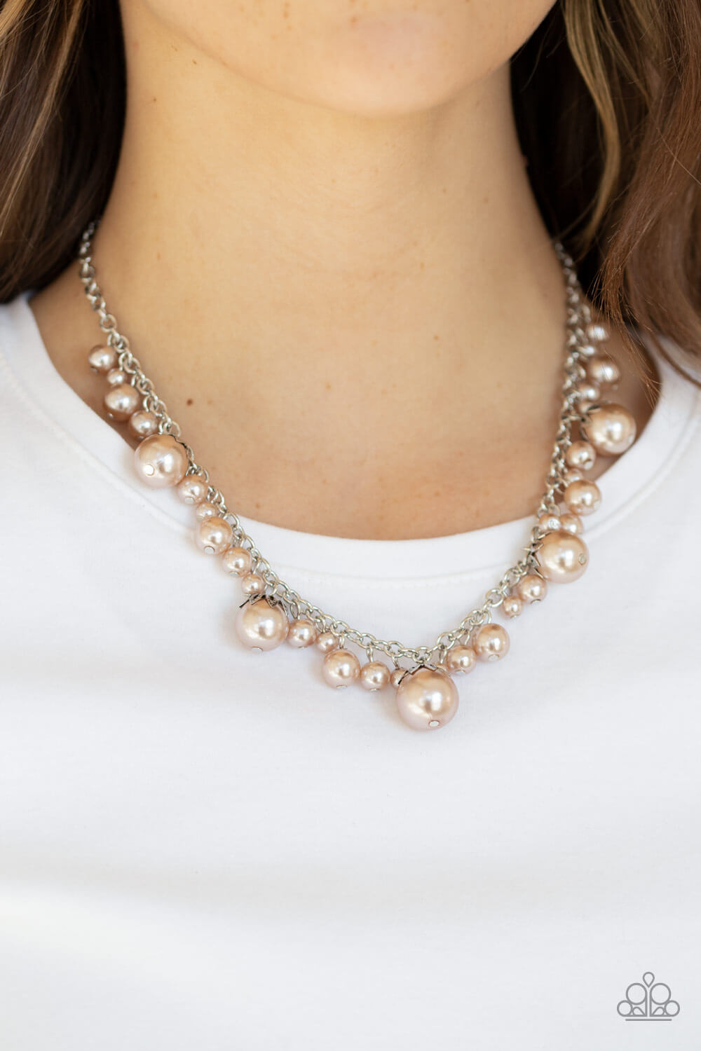 Uptown Pearls - Brown Necklace Set - Princess Glam Shop
