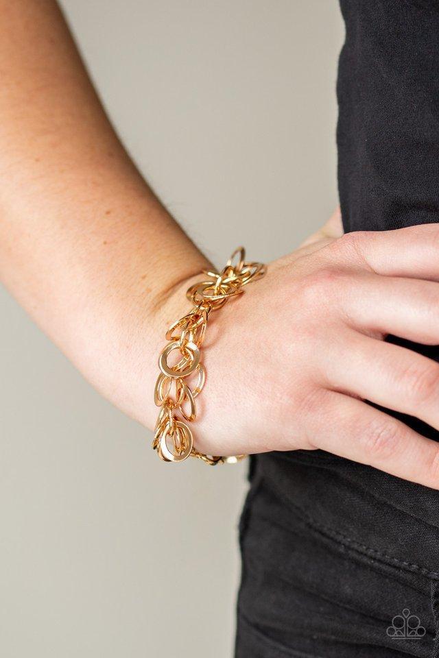 Ringing In The Bling - Gold Necklace & Noise Control Bracelet Set Combo - Princess Glam Shop