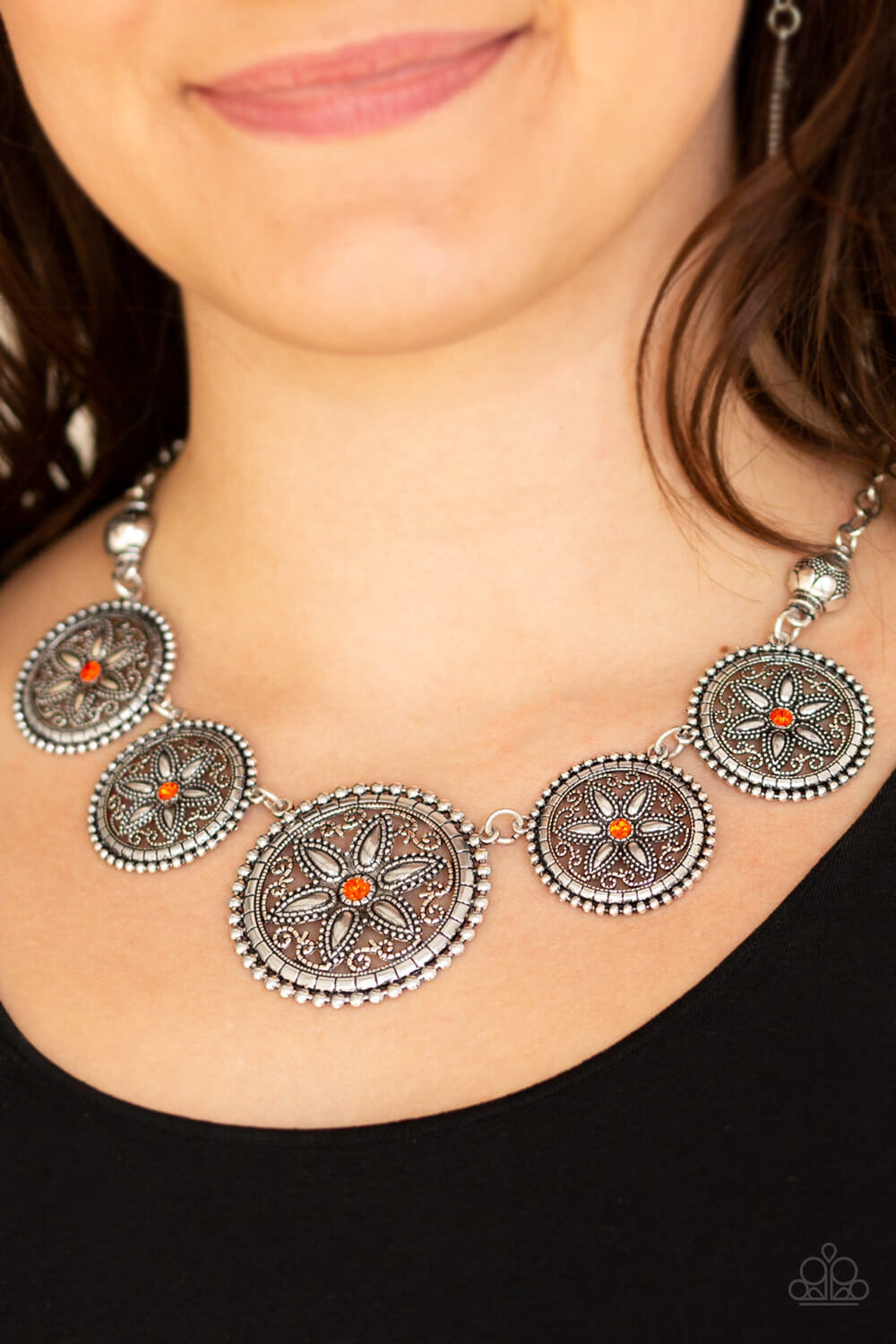 Written In The STAR LILIES - Orange Necklace Set - Princess Glam Shop