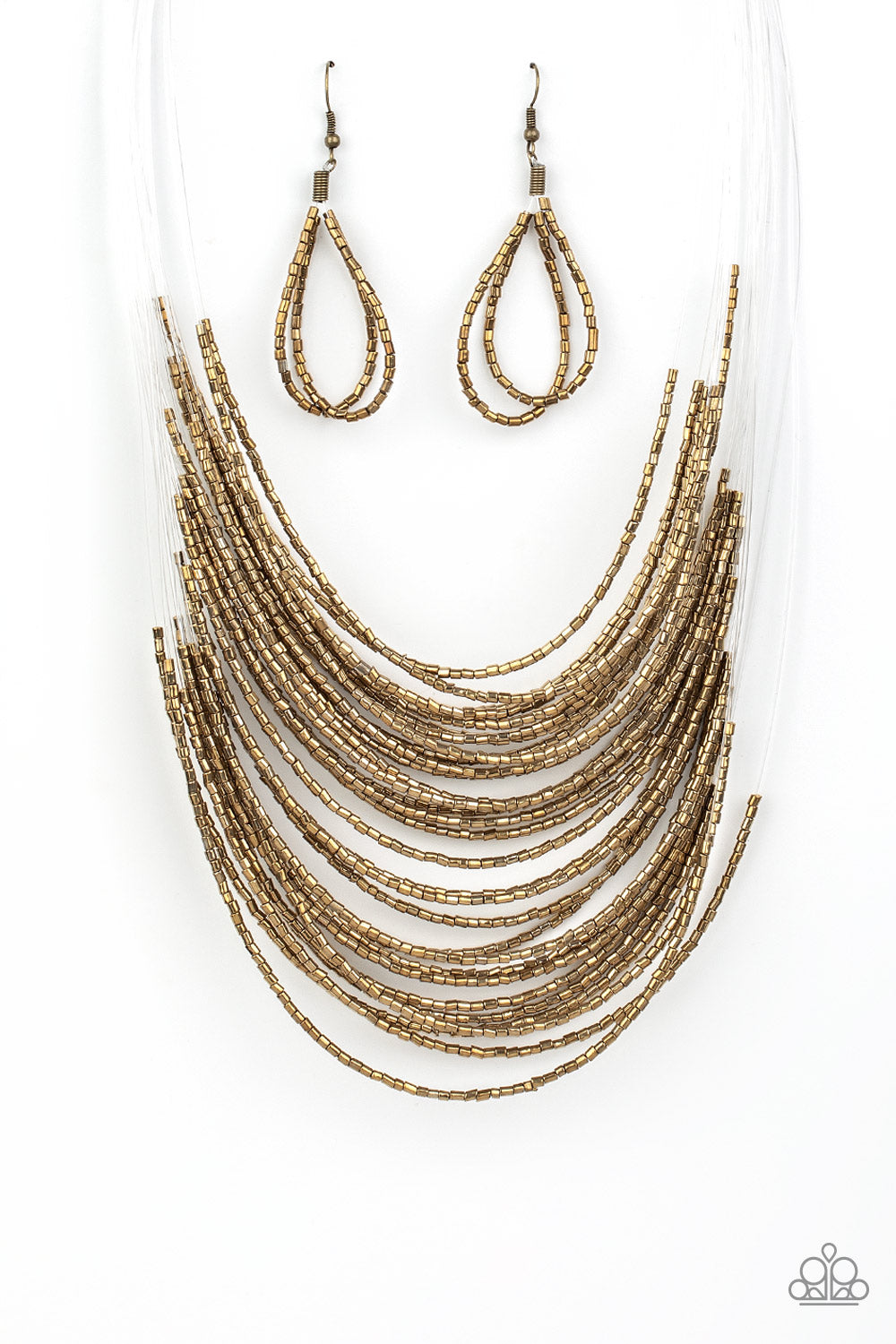 Catwalk Queen - Brass Seed Bead Necklace Set - Princess Glam Shop