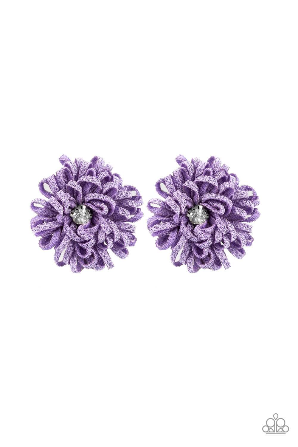 Peppy In Petunias - Purple Hair Clips - Princess Glam Shop