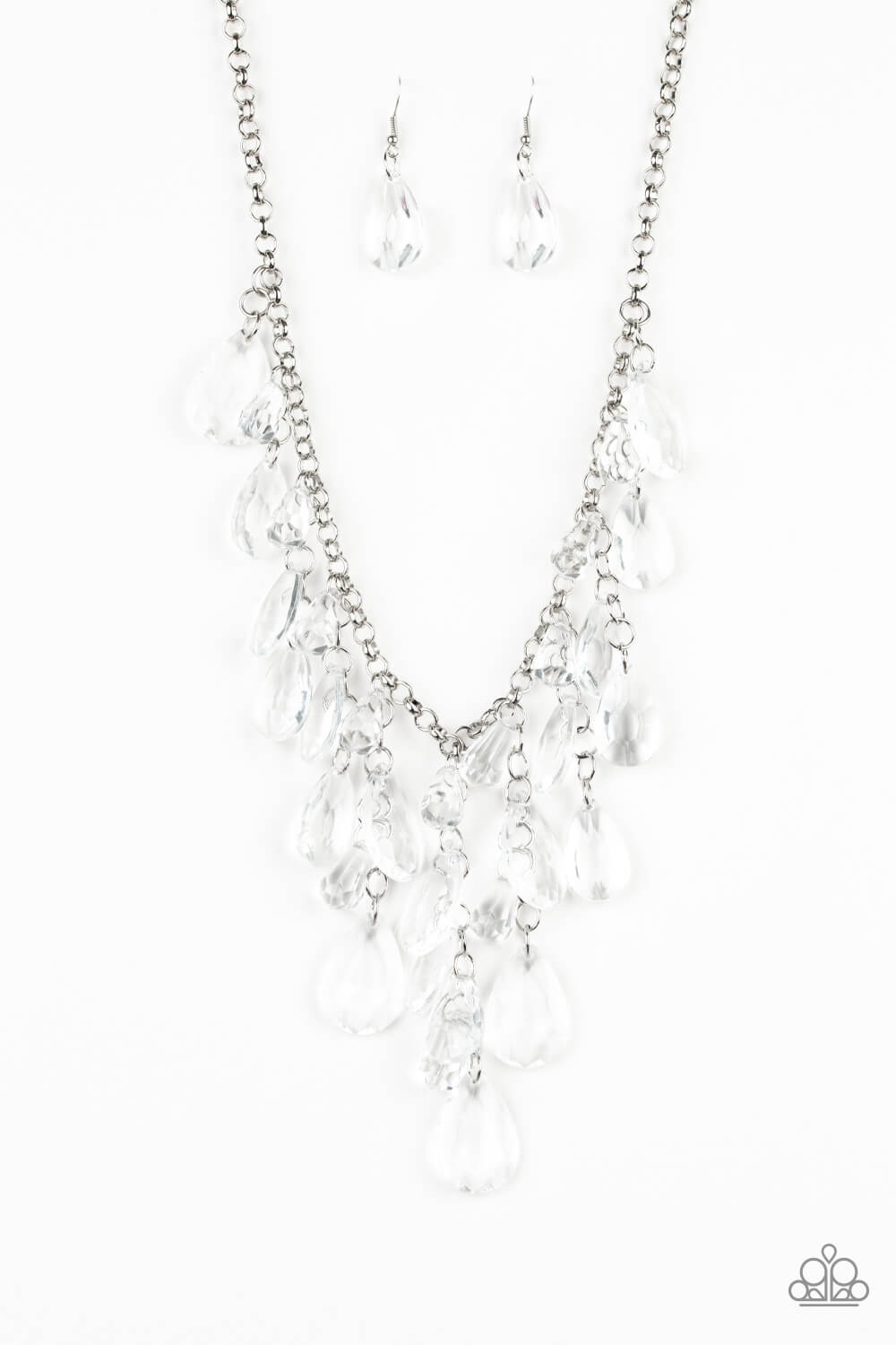 Irresistible Iridescence - White Necklace Set - Princess Glam Shop