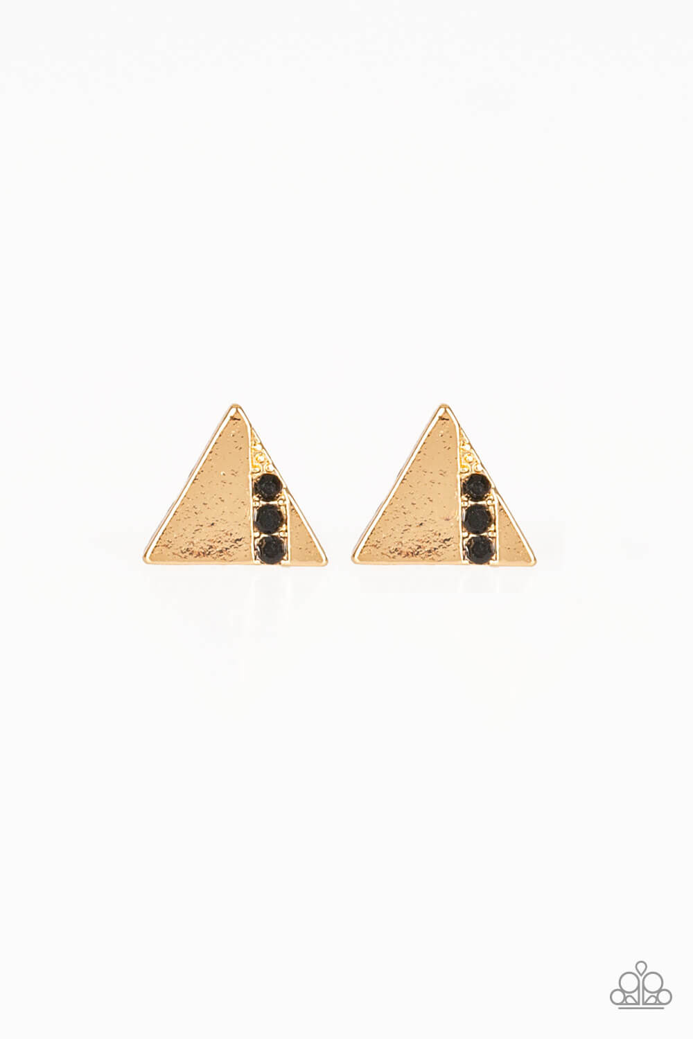 Pyramid Paradise - Gold & Black Earrings - Princess Glam Shop