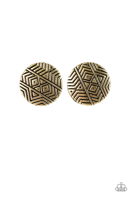 Bright As A Button - Brass Earrings - Princess Glam Shop