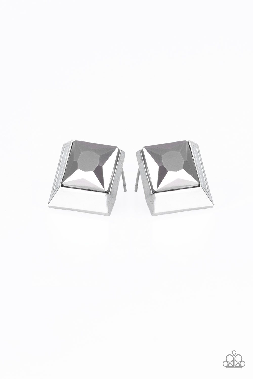 Stellar Square - Silver Hematite Earrings - Princess Glam Shop