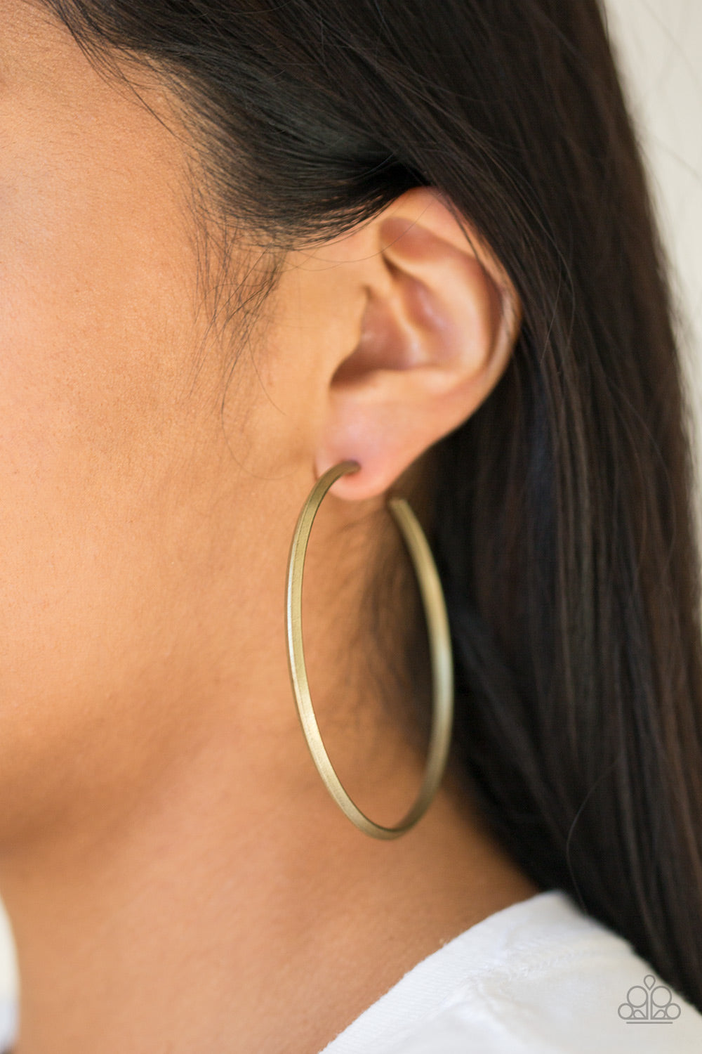 5th Avenue Attitude - Brass Hoop Earrings - Princess Glam Shop
