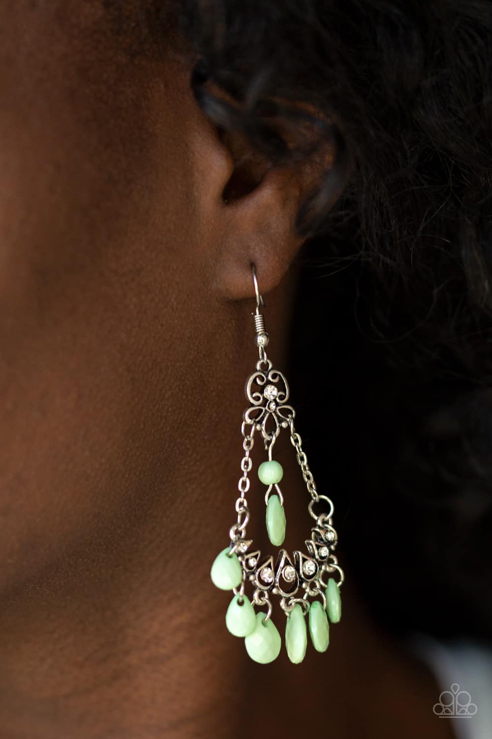 Malibu Sunset - Green Teardrop Earrings - Princess Glam Shop