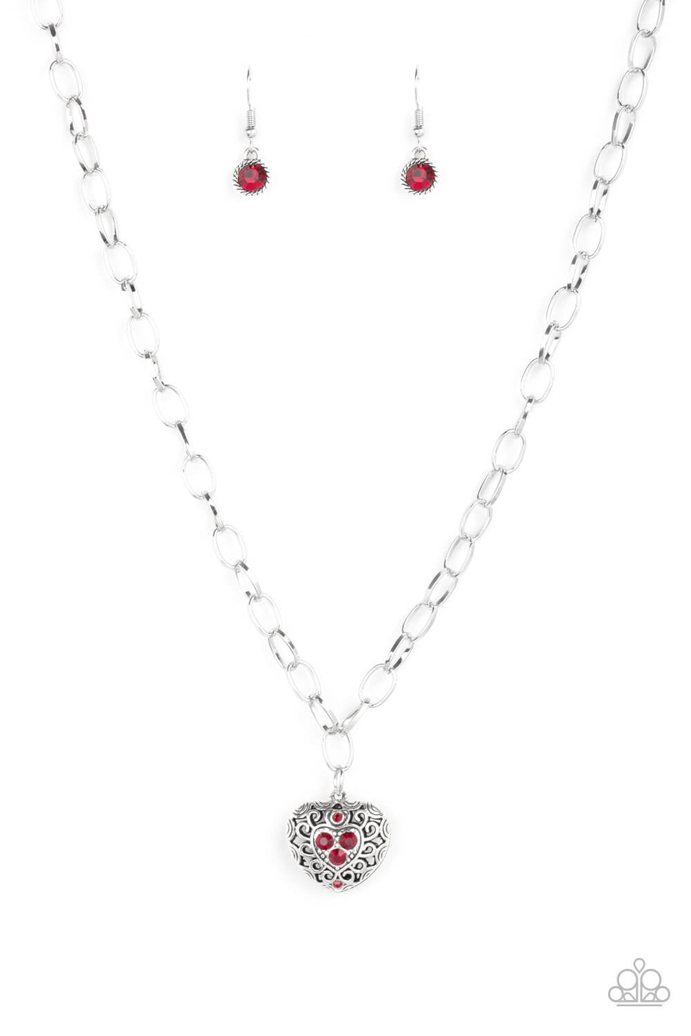 No Love Lost Set - Red Heart Necklace Set - Princess Glam Shop