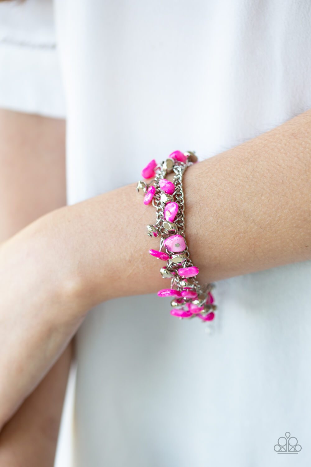 Pebble Pioneer - Pink Necklace Set & Bracelet Combo - Princess Glam Shop
