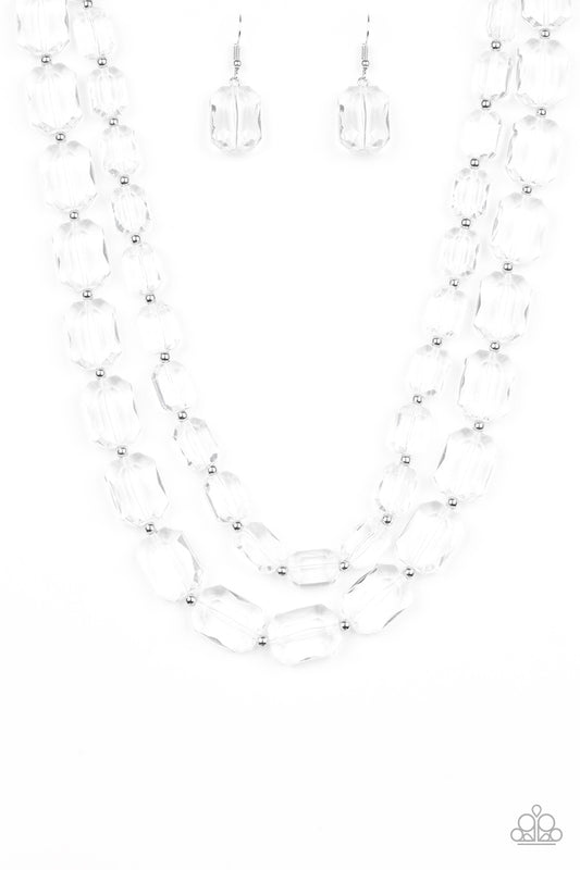 Ice Bank - White Clear Necklace Set - Princess Glam Shop