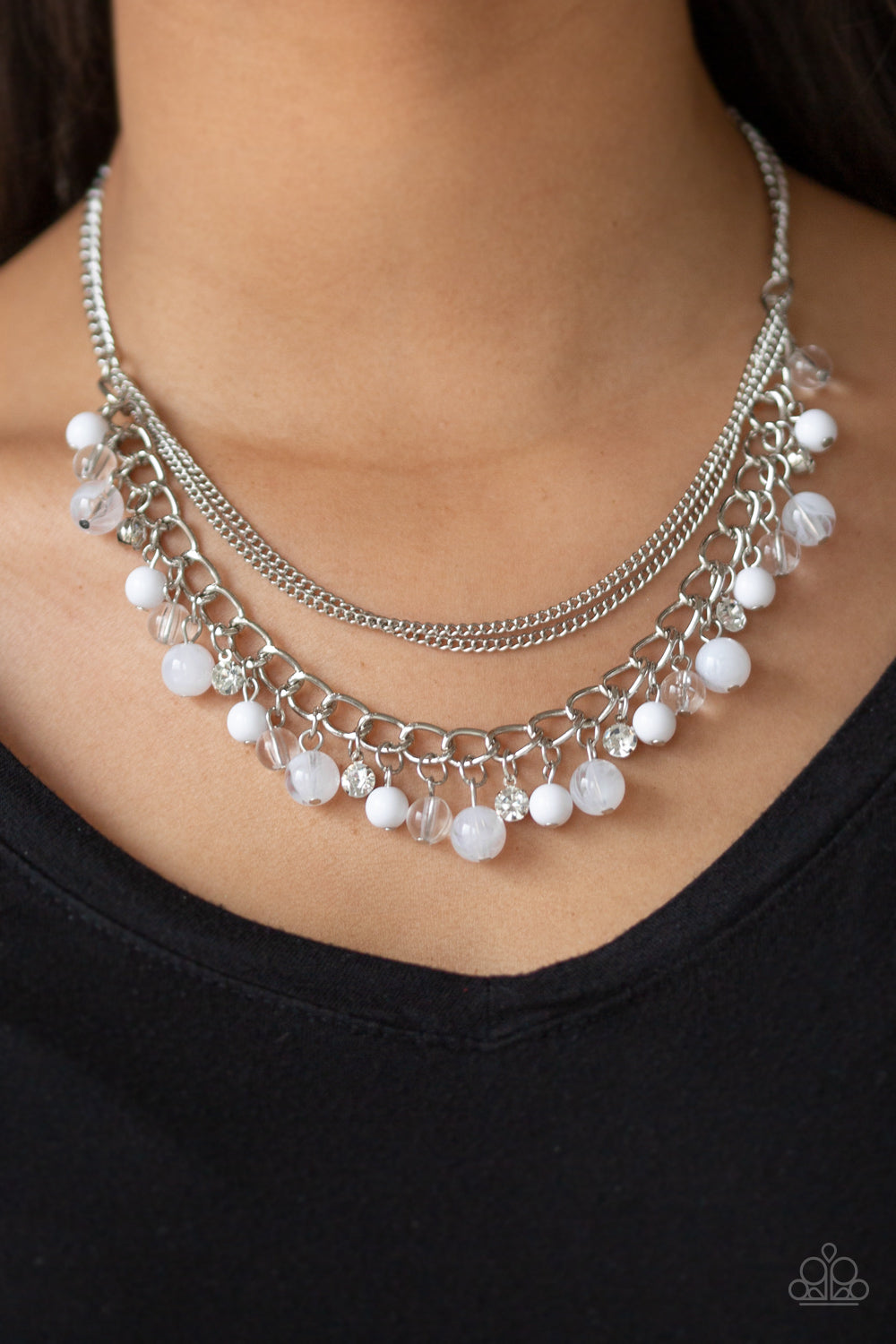 Wait and SEA White Necklace Set & Let Me SEA! White Bracelet Combo - Princess Glam Shop