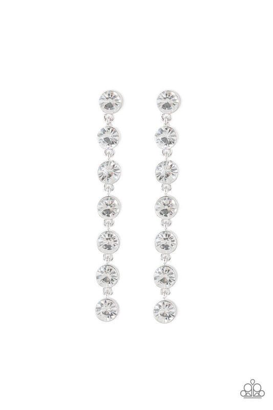 Dazzling Debonair - White Earrings - Princess Glam Shop