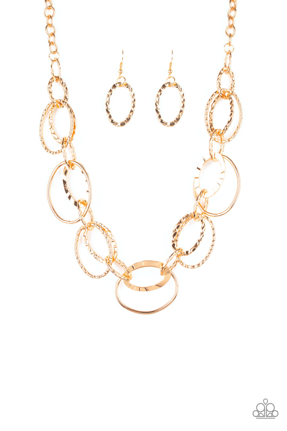 Bend OVAL Backwards - Gold Necklace Set - Princess Glam Shop