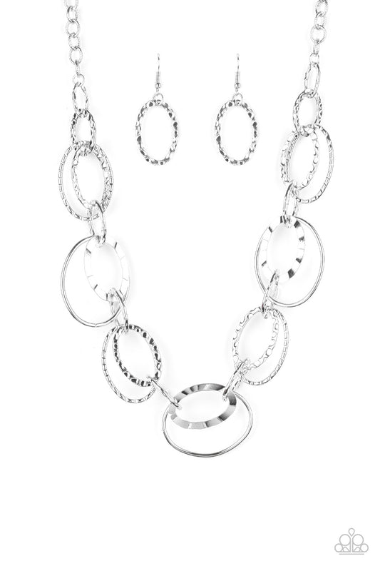 Bend OVAL Backwards - Silver Neklace Set - Princess Glam Shop