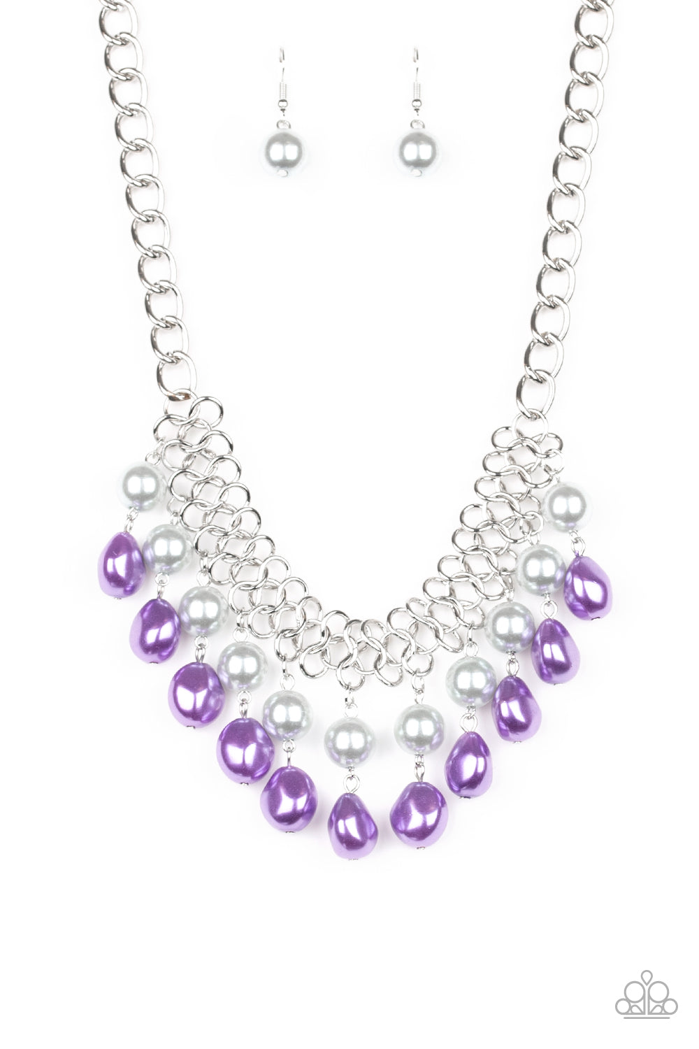 5th Avenue Fleek - Multi Purple & Silver Necklace Set - Princess Glam Shop