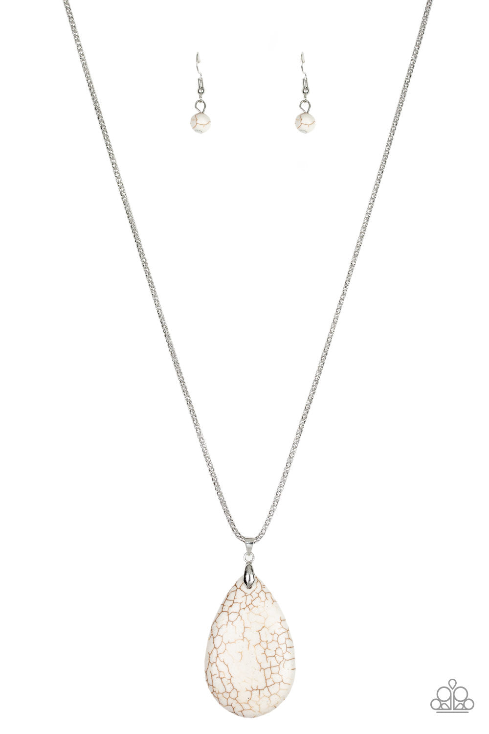 Sedona Sandstone - White Stone Necklace Set - Princess Glam Shop