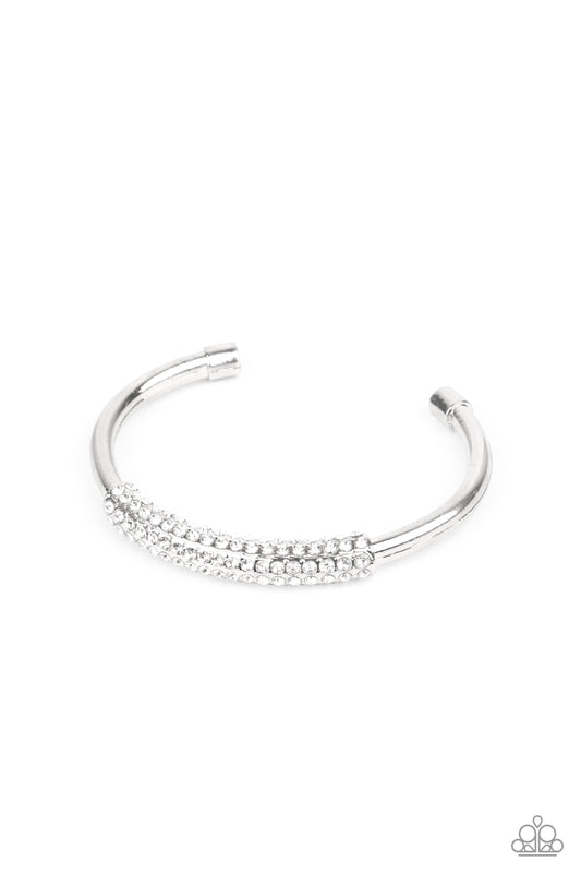 Day to Day Dazzle - White Cuff Bracelet - Princess Glam Shop