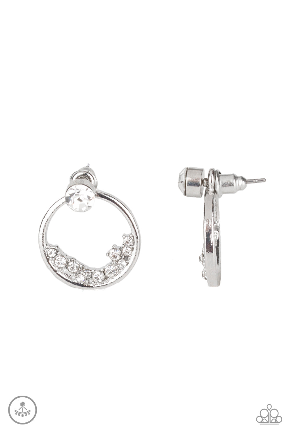 Rich Blitz - White Double Sided Earring - Princess Glam Shop