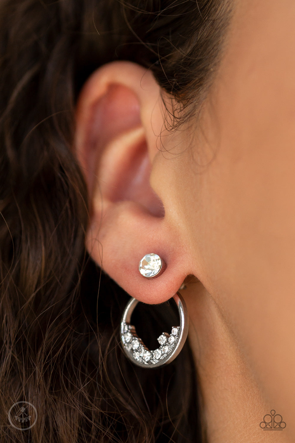 Rich Blitz - White Double Sided Earring - Princess Glam Shop
