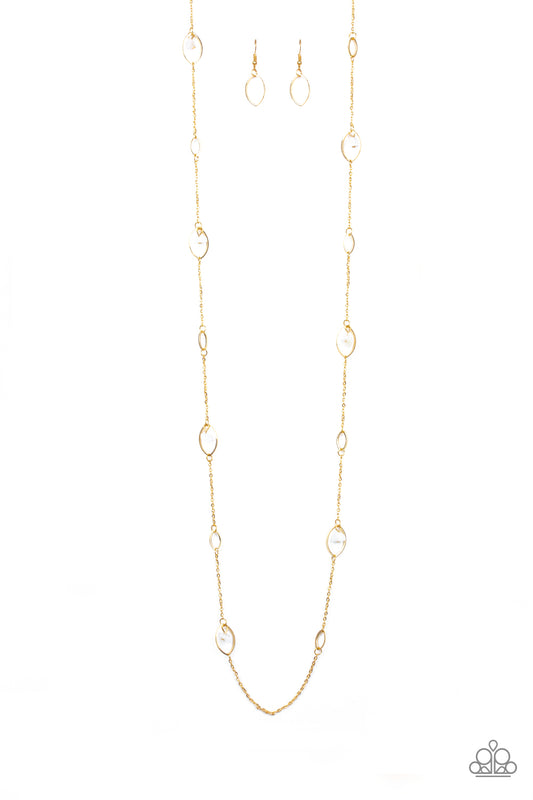 Rocky Razzle - White & Gold Necklace Set - Princess Glam Shop