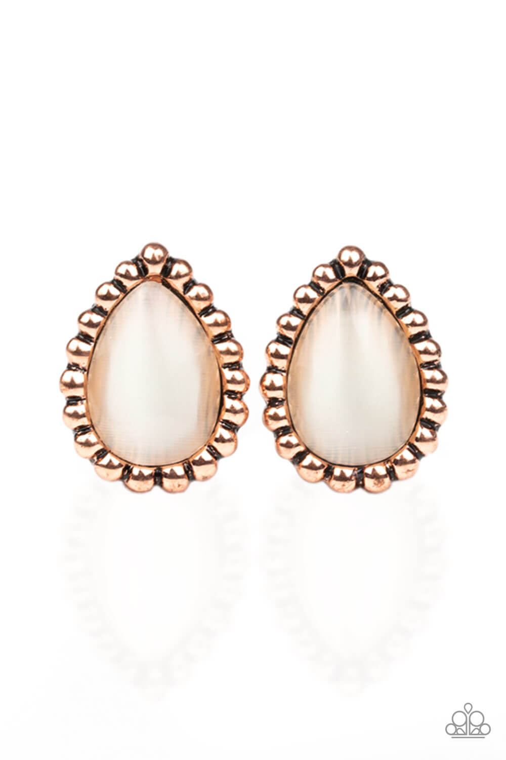 I Wanna GLOW - Copper & White Earrings - Princess Glam Shop