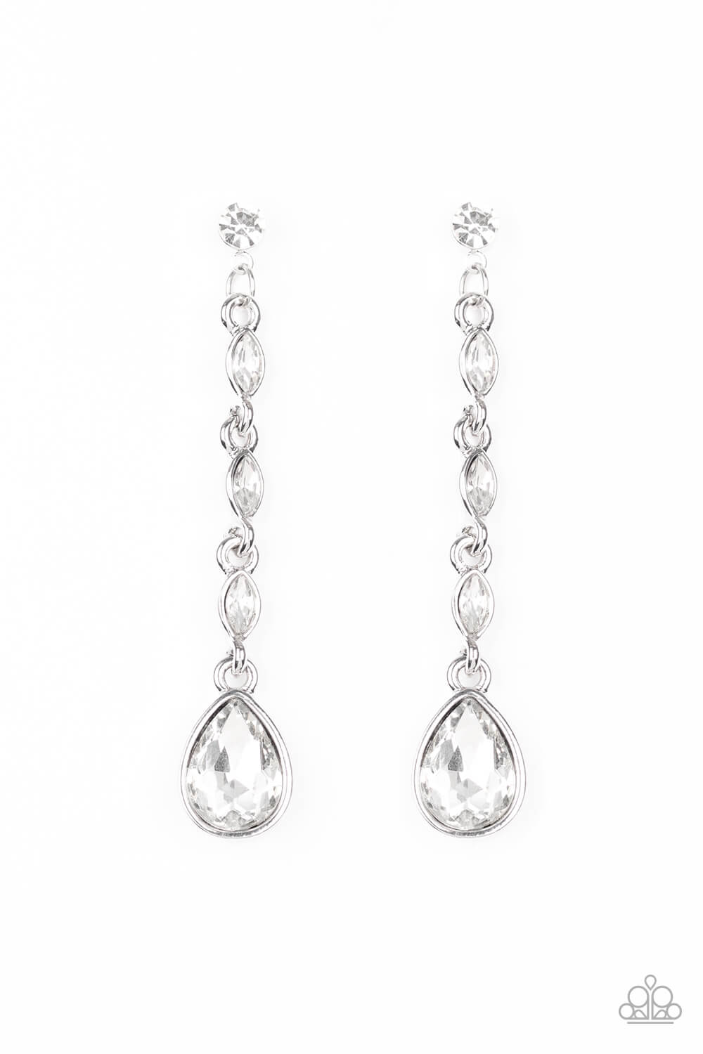 Must Love Diamonds - White Earrings Life of the Party Exclusive - Princess Glam Shop
