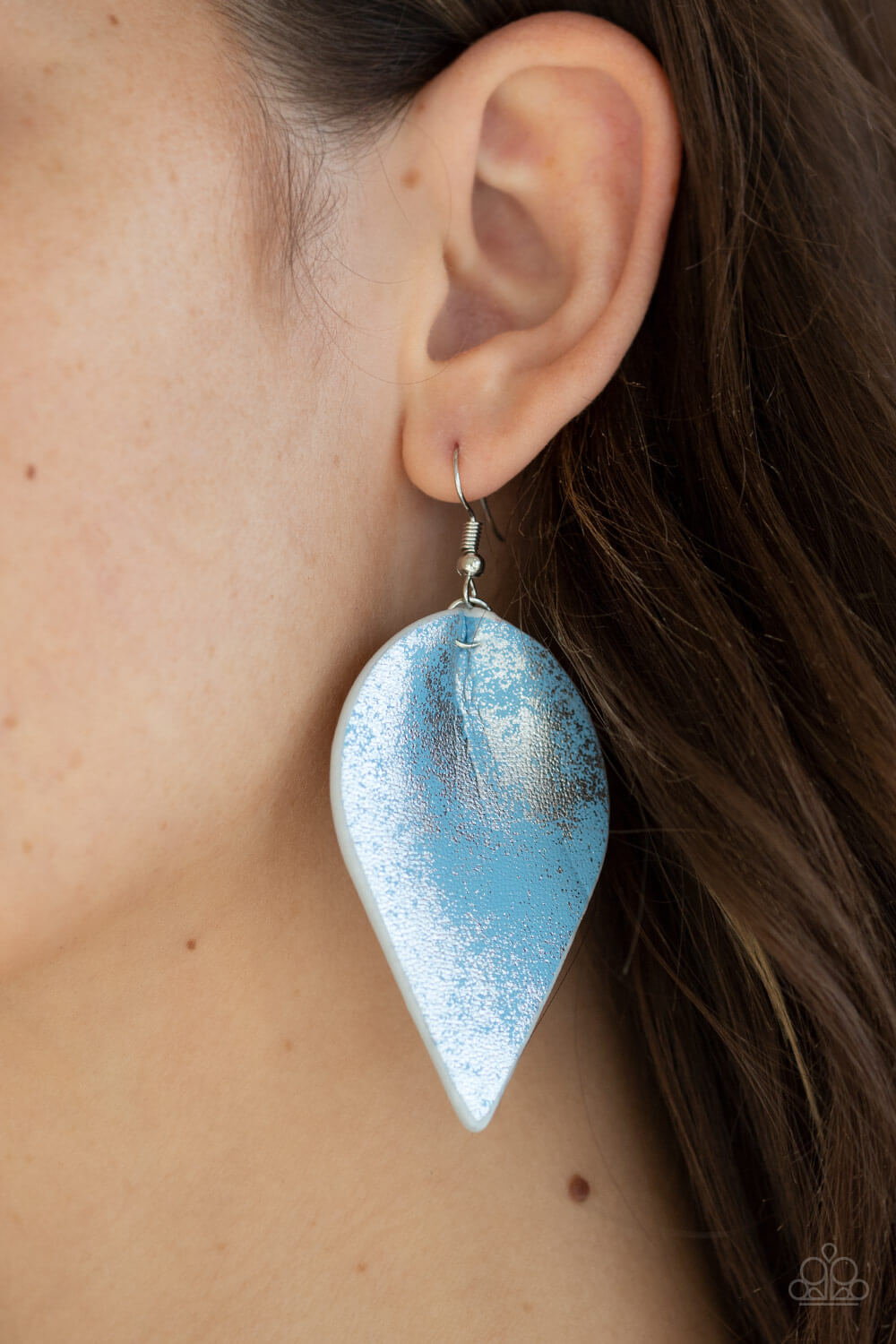 Enchanted Shimmer - Blue Leather Earrings - Princess Glam Shop