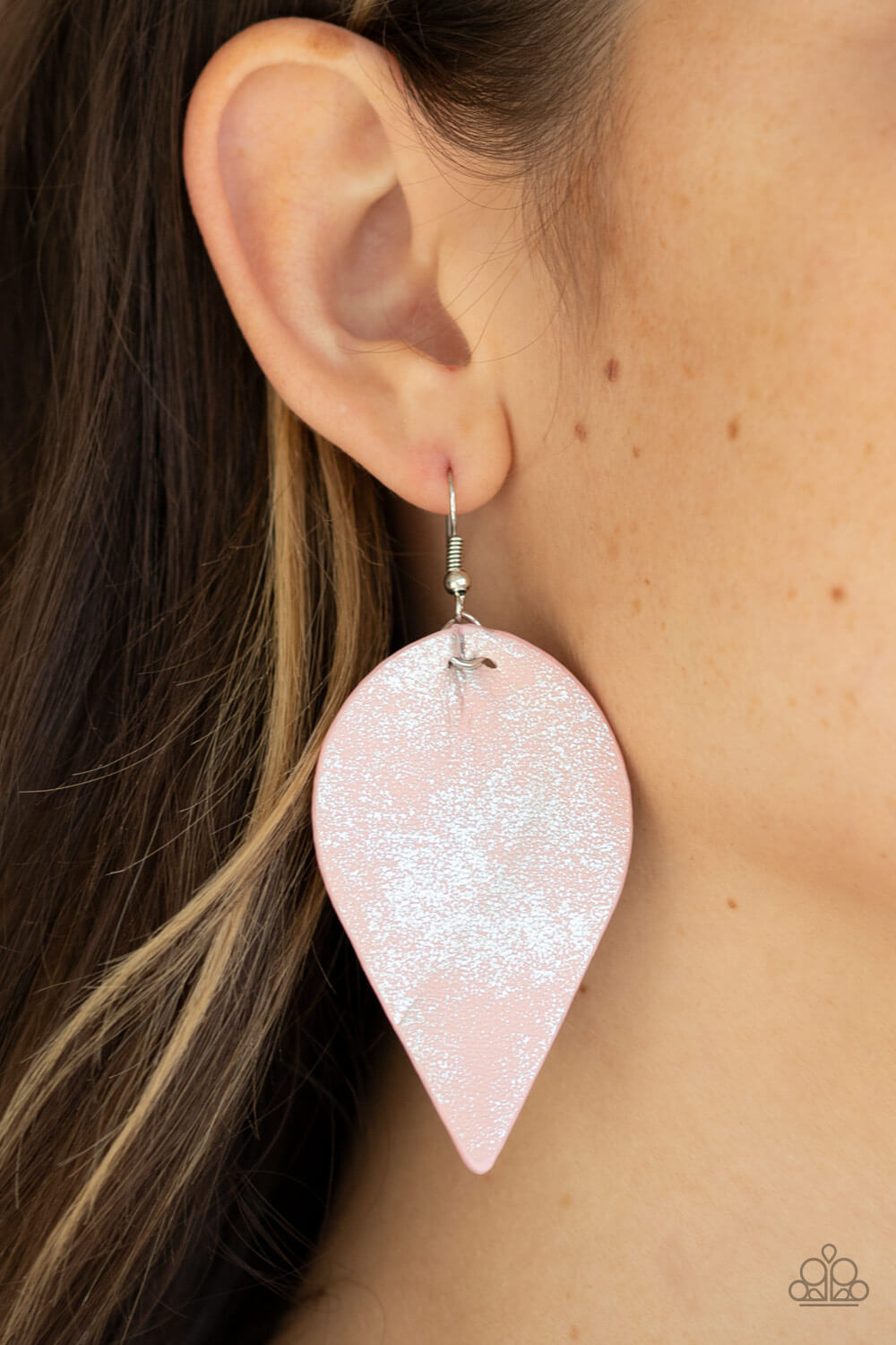 Enchanted Shimmer - Pink Leather Earrings - Princess Glam Shop