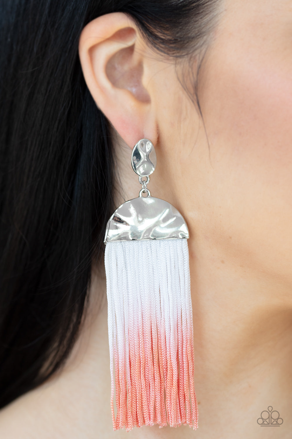 Rope Them In - Orange & White Ombre Earrings - Princess Glam Shop