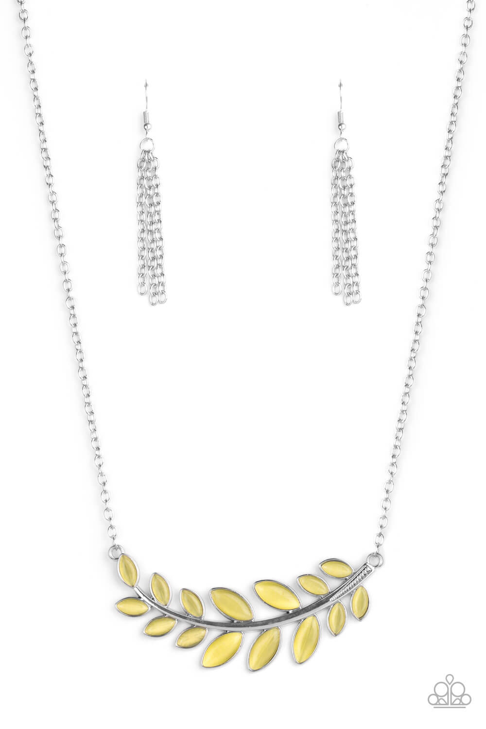 Frosted Foliage - Yellow Necklace Set - Princess Glam Shop