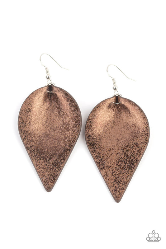 Enchanted Shimmer - Brown Leather Earrings - Princess Glam Shop