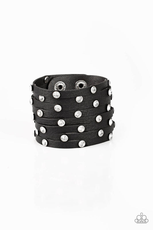 Sass Squad - Black Leather Wrap Bracelet Exclusive - Princess Glam Shop