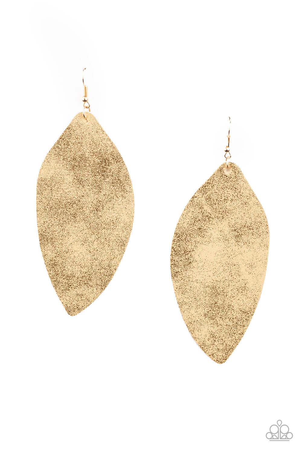 Serenely Smattered - Gold Leather Earrings - Princess Glam Shop