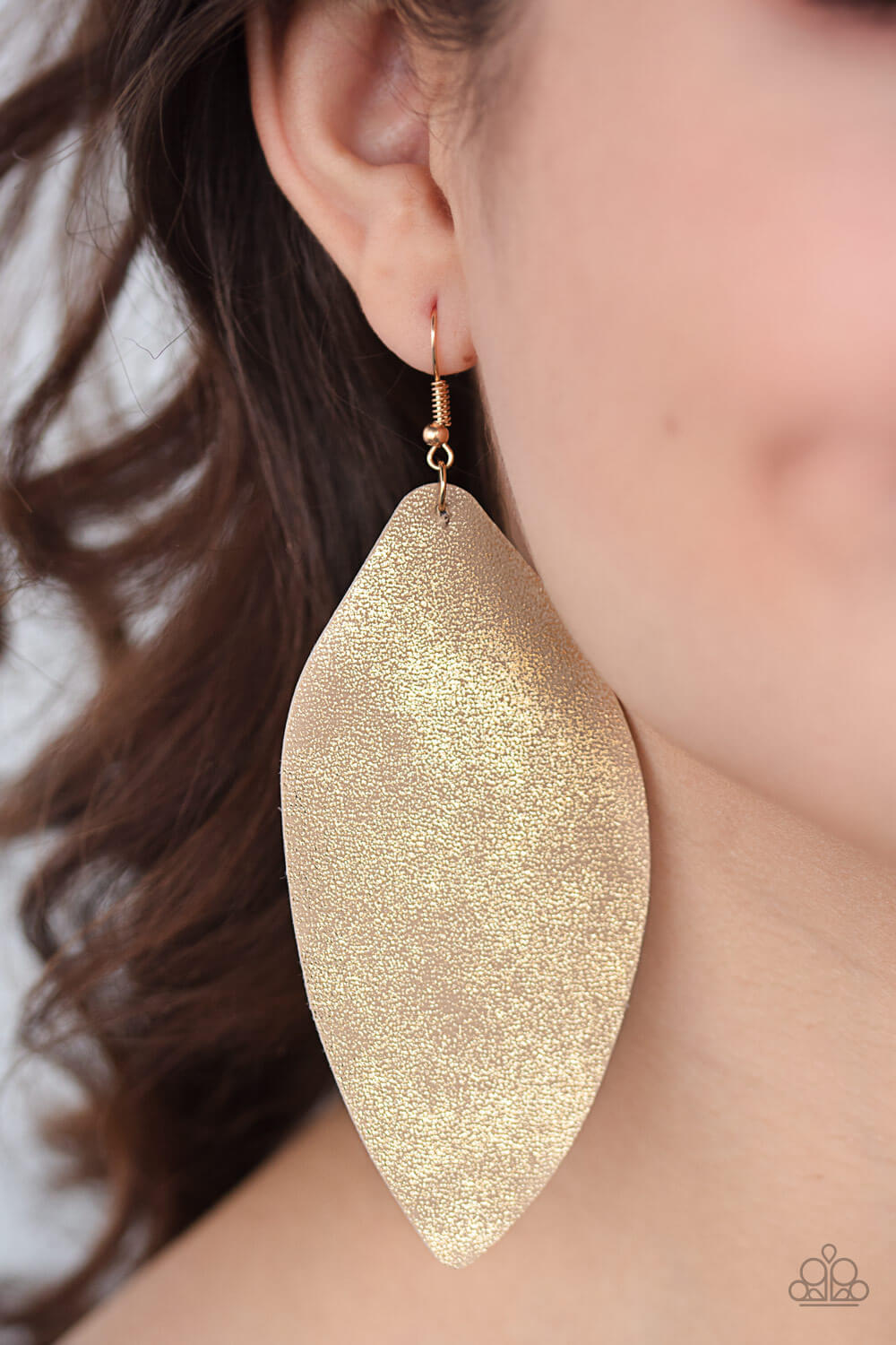 Serenely Smattered - Gold Leather Earrings - Princess Glam Shop