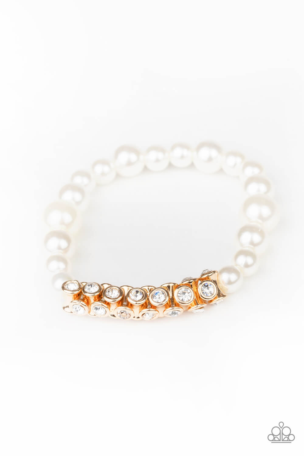 Traffic-Stopping Sparkle - Gold & White Bracelet - Princess Glam Shop