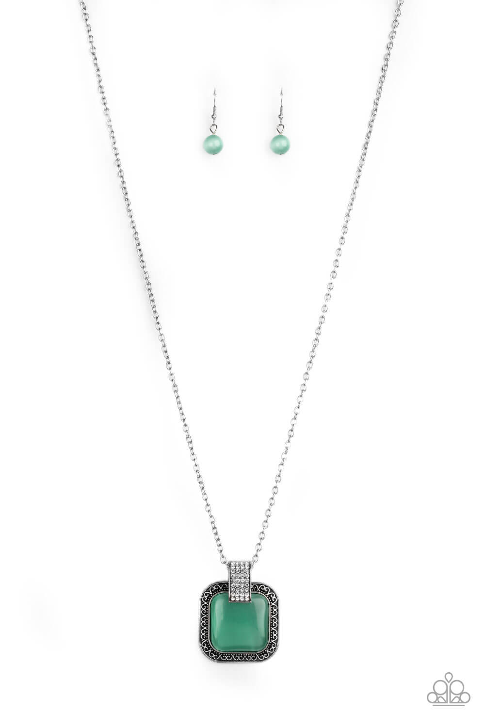 Effervescent Elegance - Green Necklace Set - Princess Glam Shop