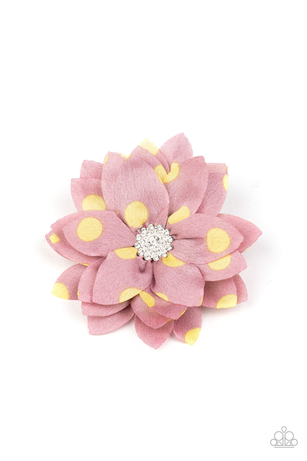Silk Gardens - Pink & Yellow Hair Bow - Princess Glam Shop