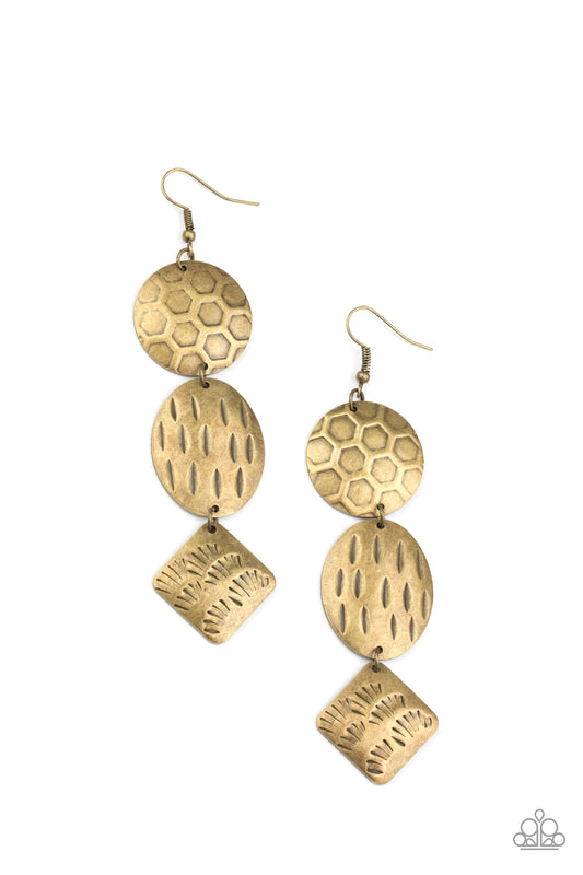 Mixed Movement - Brass Earrings - Princess Glam Shop