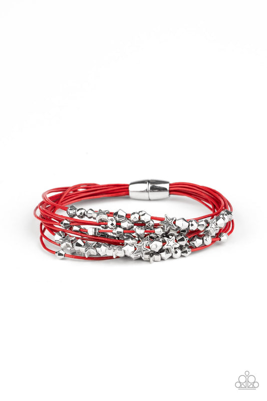 Star-Studded Affair - Red Magnetic Bracelet - Princess Glam Shop