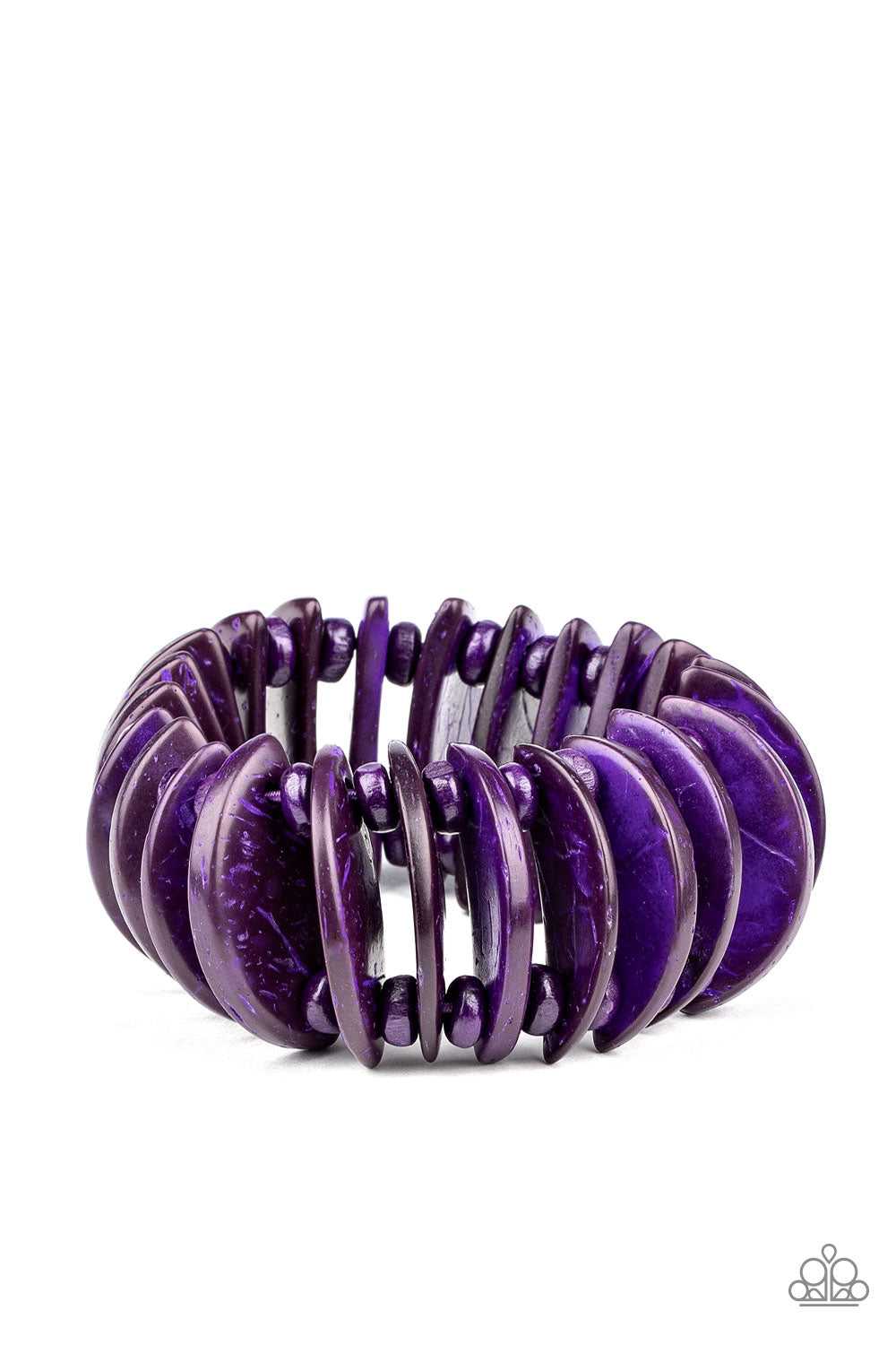 Tropical Tiki Bar - Purple Wood Bracelet - Princess Glam Shop